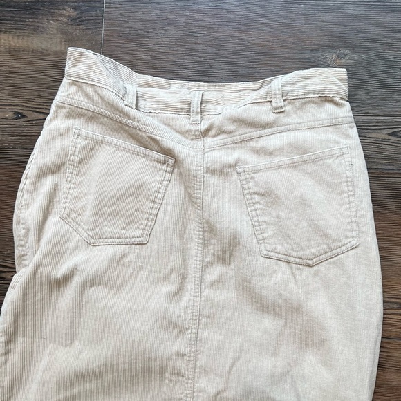 Vintage 90s light tan cotton corduroy maxi skirt size medium - Picture 9 of 9
